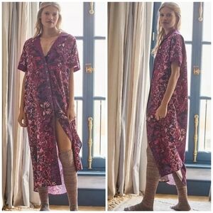NWT Alexandra Farmer Anthropologie Small Whimsy Flannel Sleep Dress Gown    #162